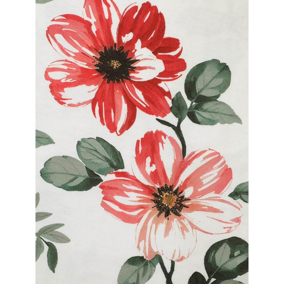 Plus Size Multi-Color Floral Print V-Neck T-Shirt Multicolor Women Elegant Non Natural Flowers V-neck Everyday T-shirts BloomChic 14-16/1X Product Image