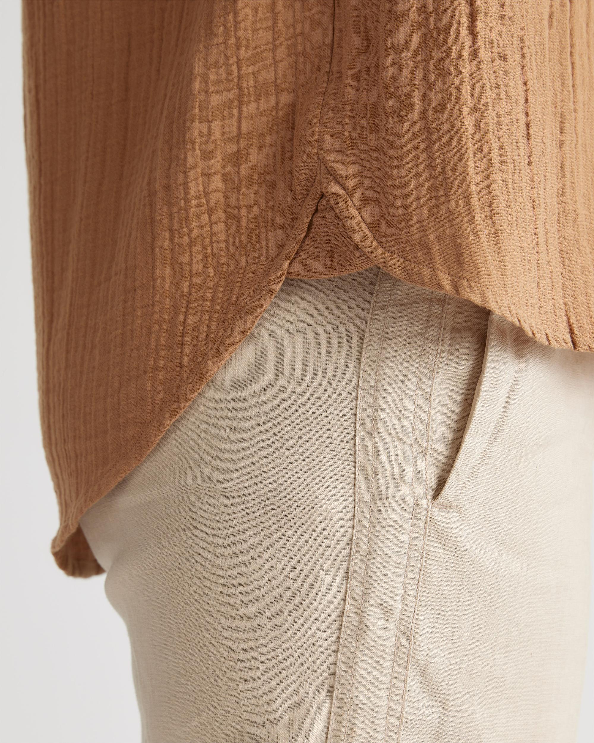 Quince | Women's Gauze Roll Sleeve Shirt Size XL, Organic Cotton Product Image