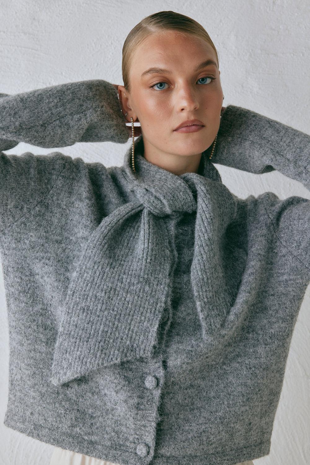 Sable Knit Cardigan Grey Product Image