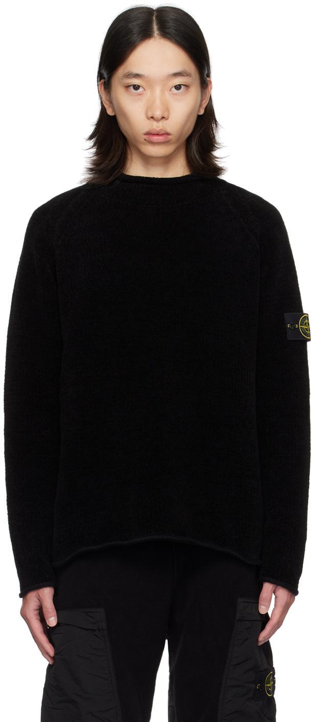 STONE ISLAND Black Mock Neck Sweater Product Image