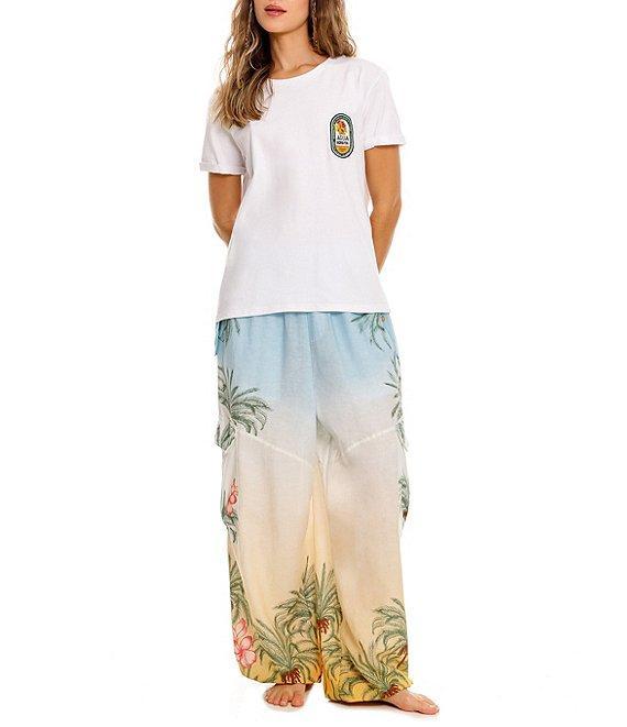 Agua Bendita Gea Ventura Embroidered Crew Neck Short Sleeve Tee Shirt Product Image
