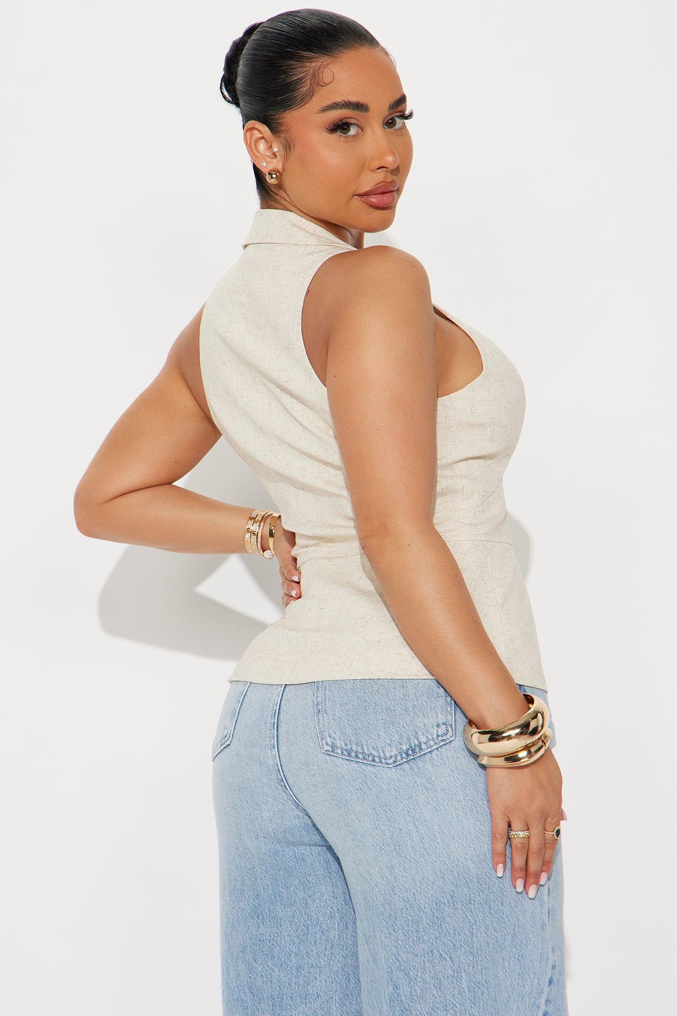 Instant Karma Vest Top - Taupe Product Image