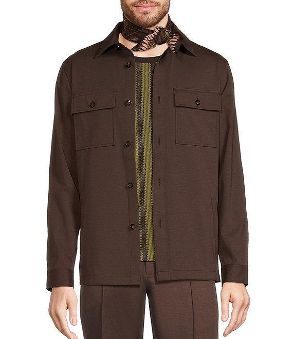 Murano Crocodile World Slim Fit Point Collar Shirt Jacket Product Image