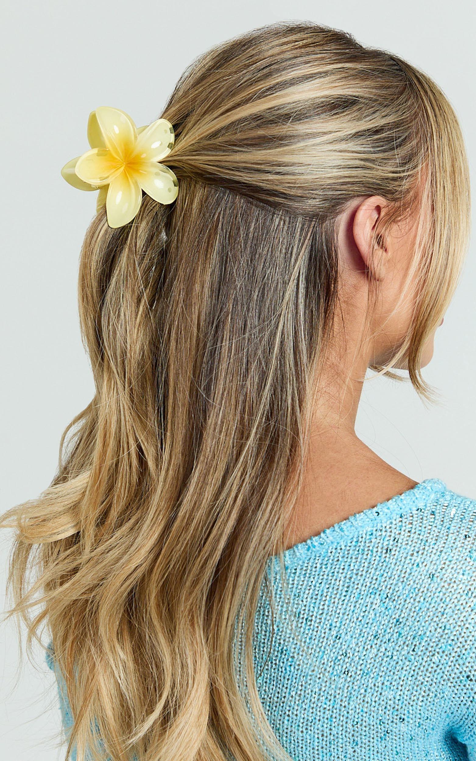 Olga Hair Clip - Flower Claw Clip in Yellow Product Image
