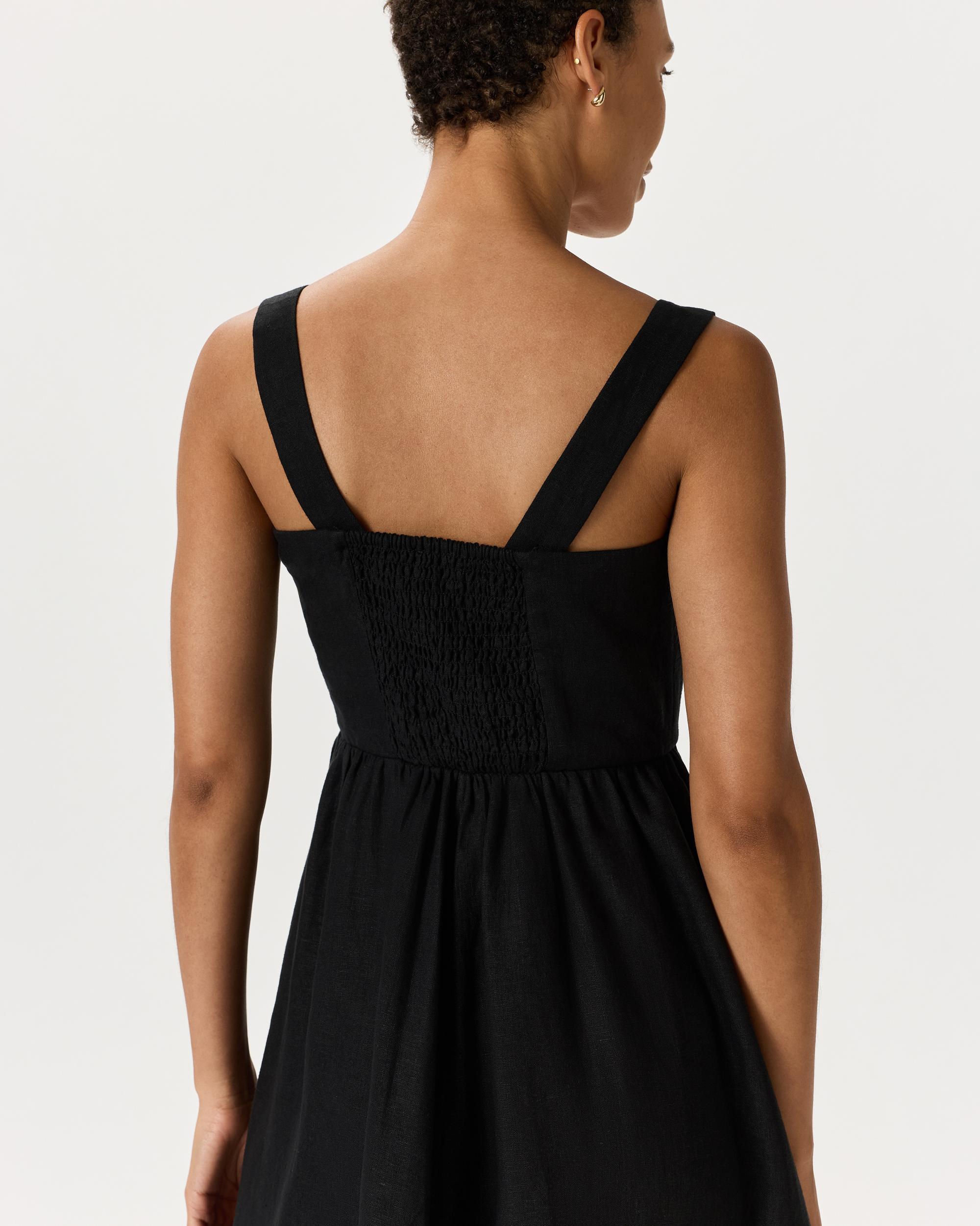 Quince | Women's 100% European Linen Fit & Flare Midi Dress Product Image