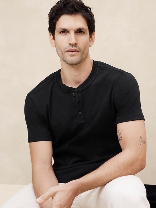 Mini Ribbed Henley Product Image