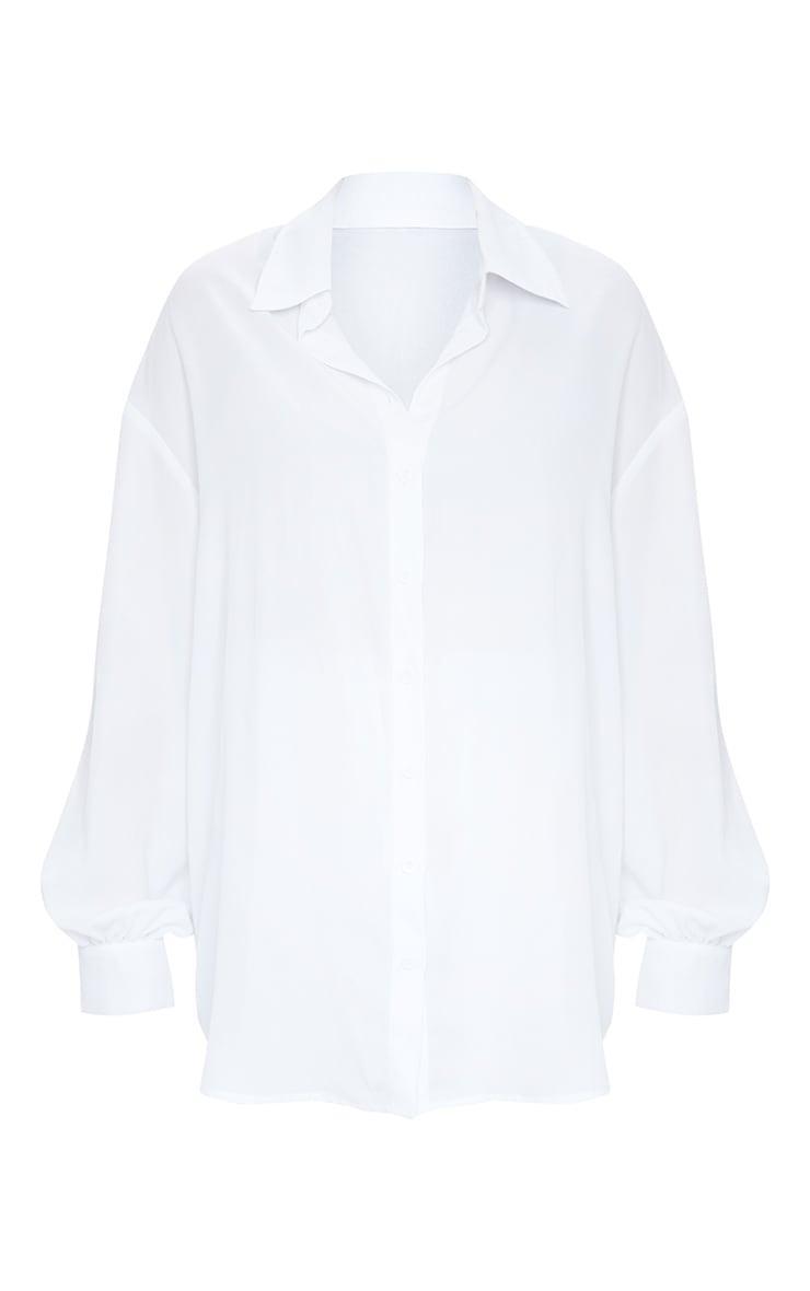 Plus White Oversized Beach Shirt Product Image