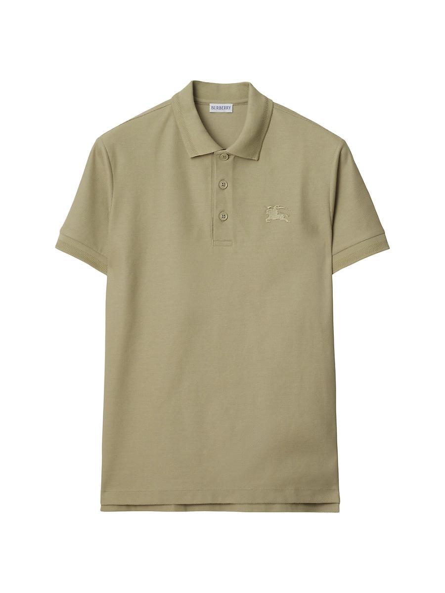 burberry Men's Eddie TB Monogram Cotton Polo in Black at Nordstrom, Size Small Product Image
