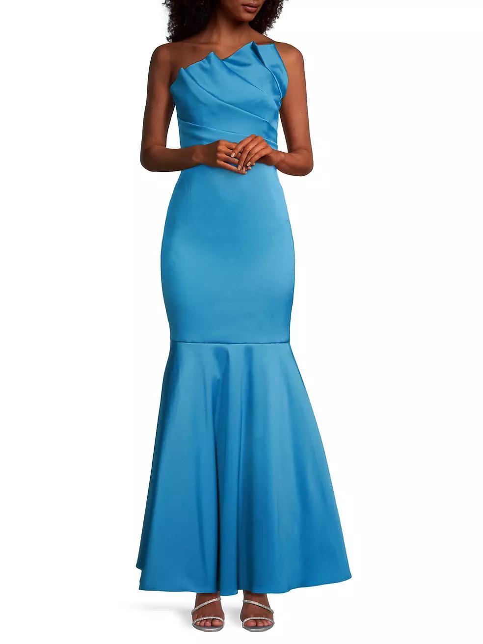 Aidan Mattox Stretch Mikado Strapless Sleeveless Mermaid Gown Product Image