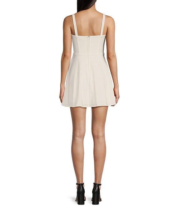 City Vibe Sweetheart Neck Trim Bustier Bodice Skater Dress Product Image