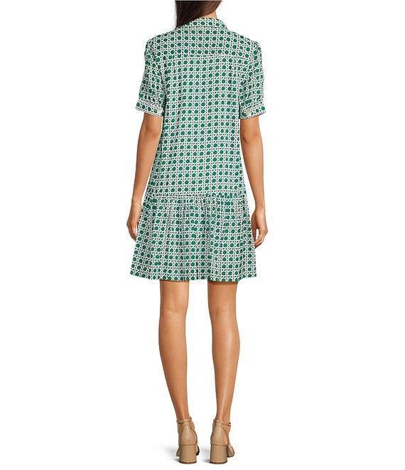 Jude Connally Harriet Petite Rattan Point Collar Short Puff Sleeve Dress Product Image