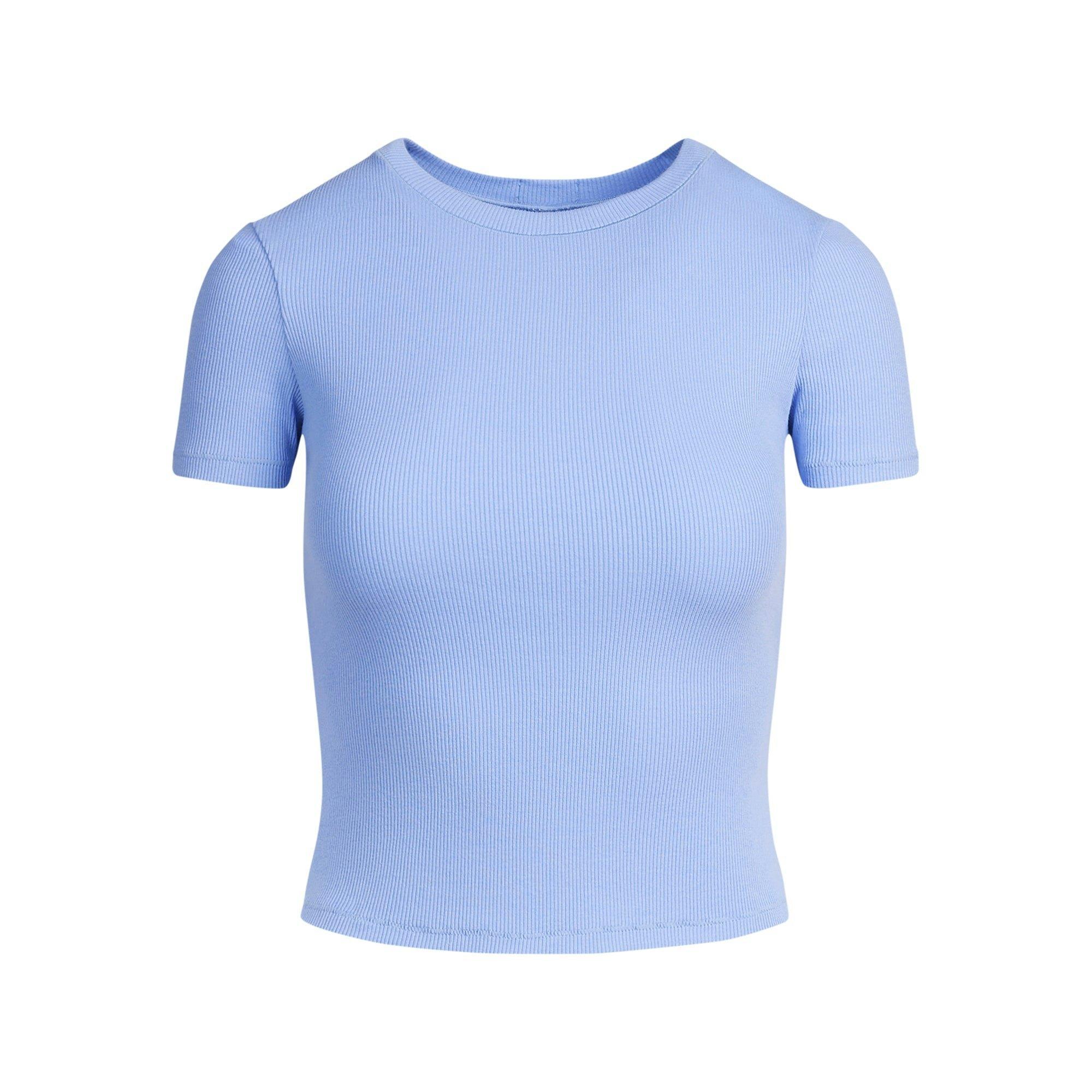 COTTON RIB T-SHIRT | BLUE VIOLET Product Image