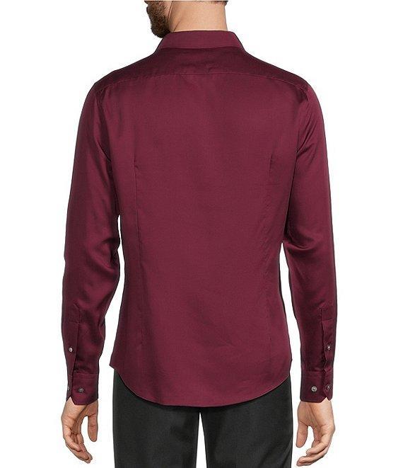 Murano Slim Fit Solid Sateen Long Sleeve Woven Shirt Product Image