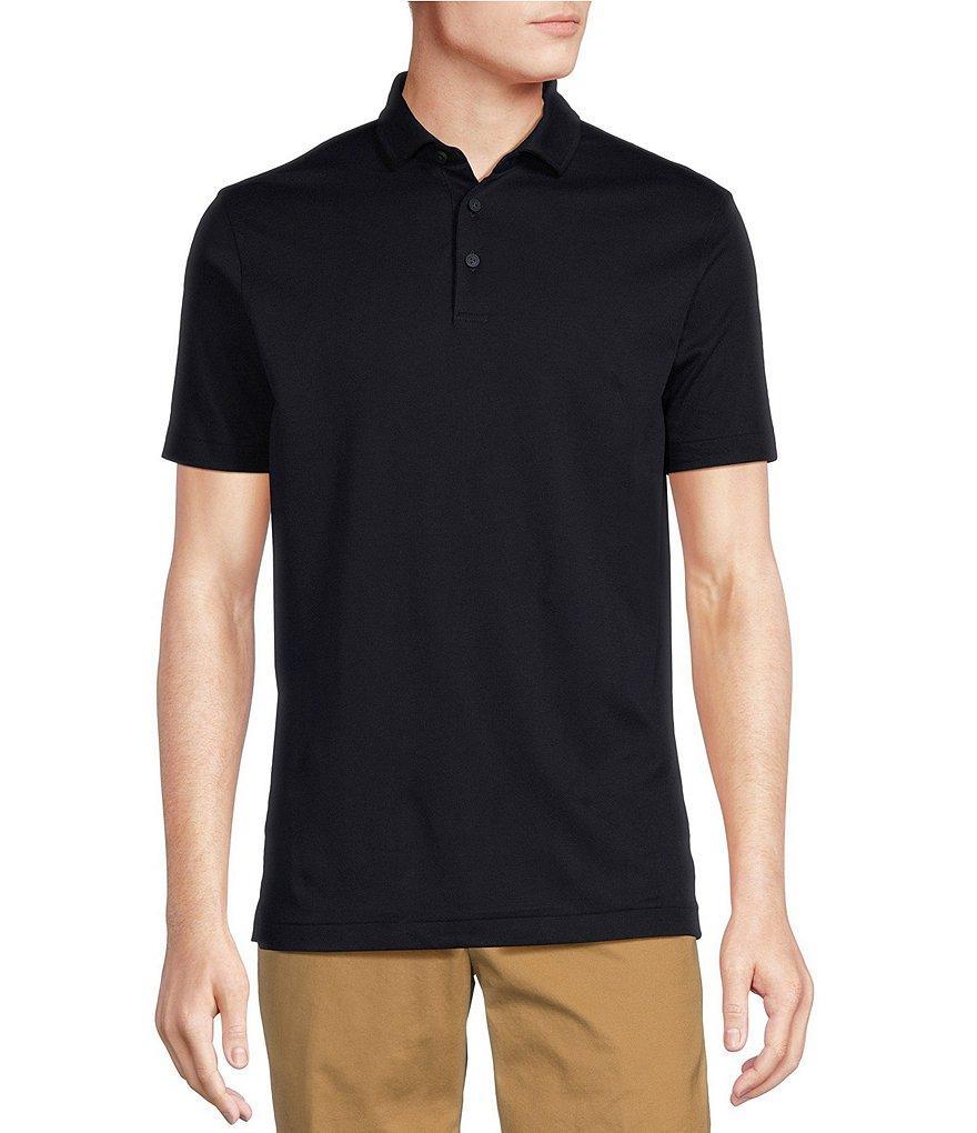 Cremieux Blue Label Lightweight Jacquard Leaf Print Short Sleeve Polo Shirt Product Image
