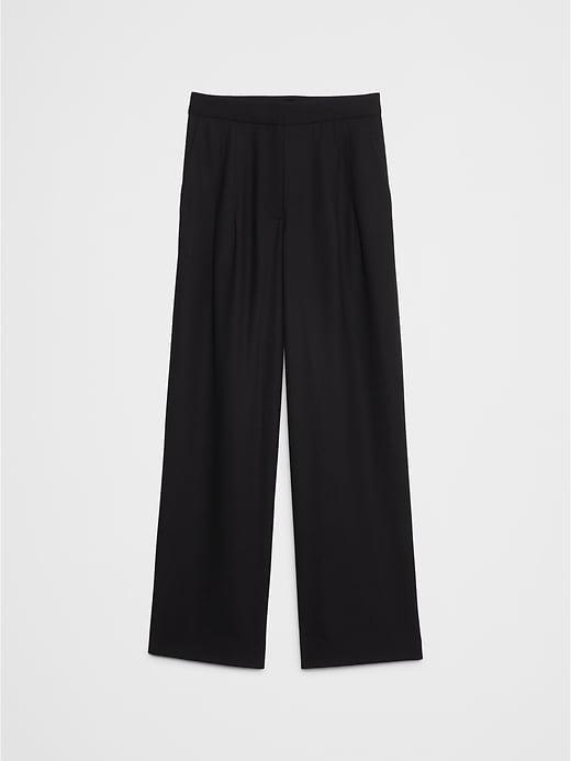 Wide-Leg High-Rise Pleated Pull-On Pant Product Image