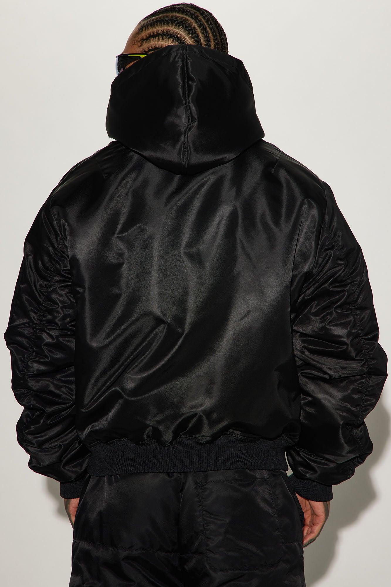 Pecos Hooded Bomber Jacket - Black Product Image
