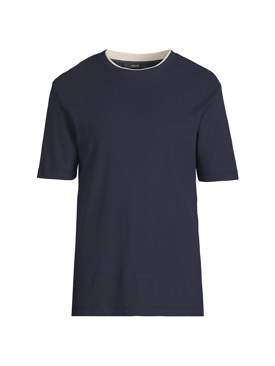 Mens Double Neckline Crewneck T-Shirt Product Image