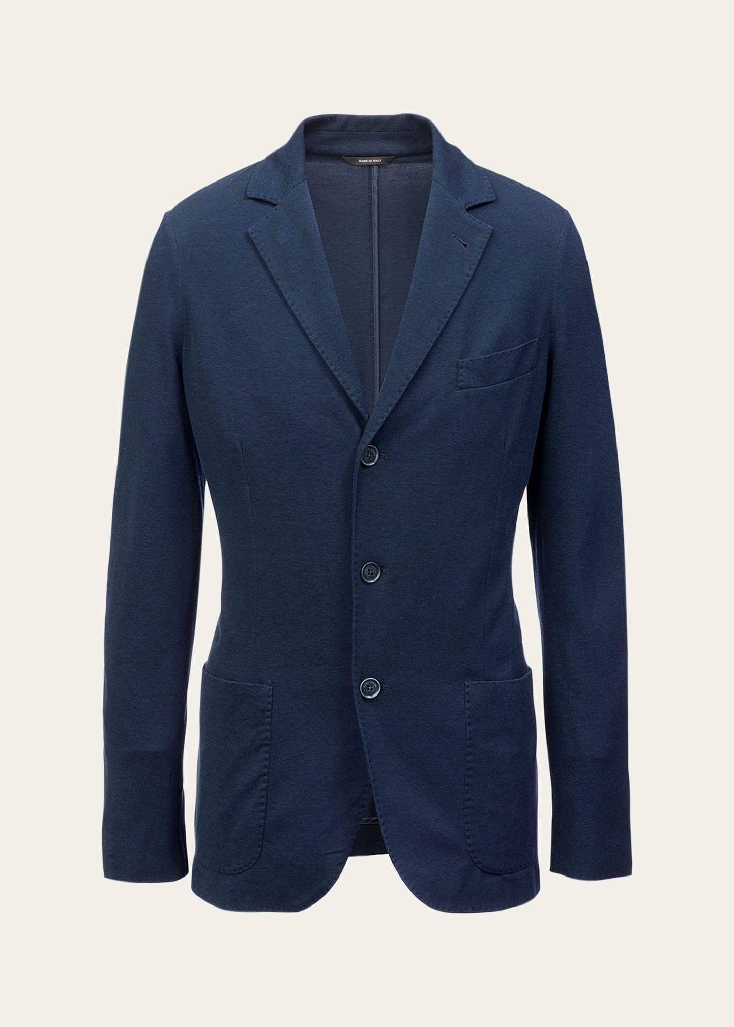 Mens Jersey Pique Three-Button Sweater Jacket Product Image