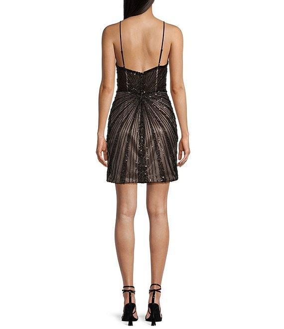 GB Social Sequin Beaded Halter Mini Dress Product Image