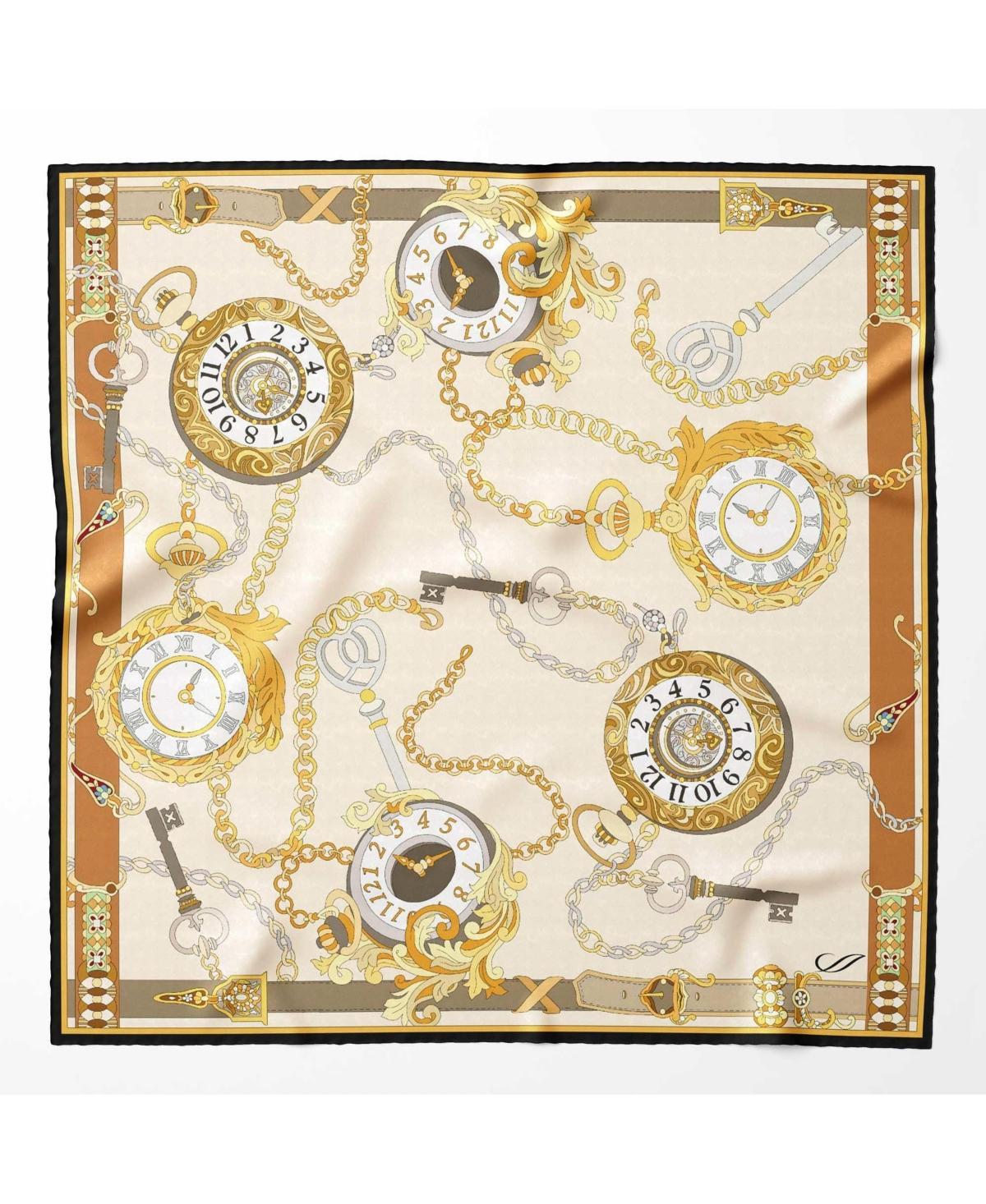 Elizabetta Like Clockwork - Silk Pocket Square for Men in Navy at Nordstrom Product Image