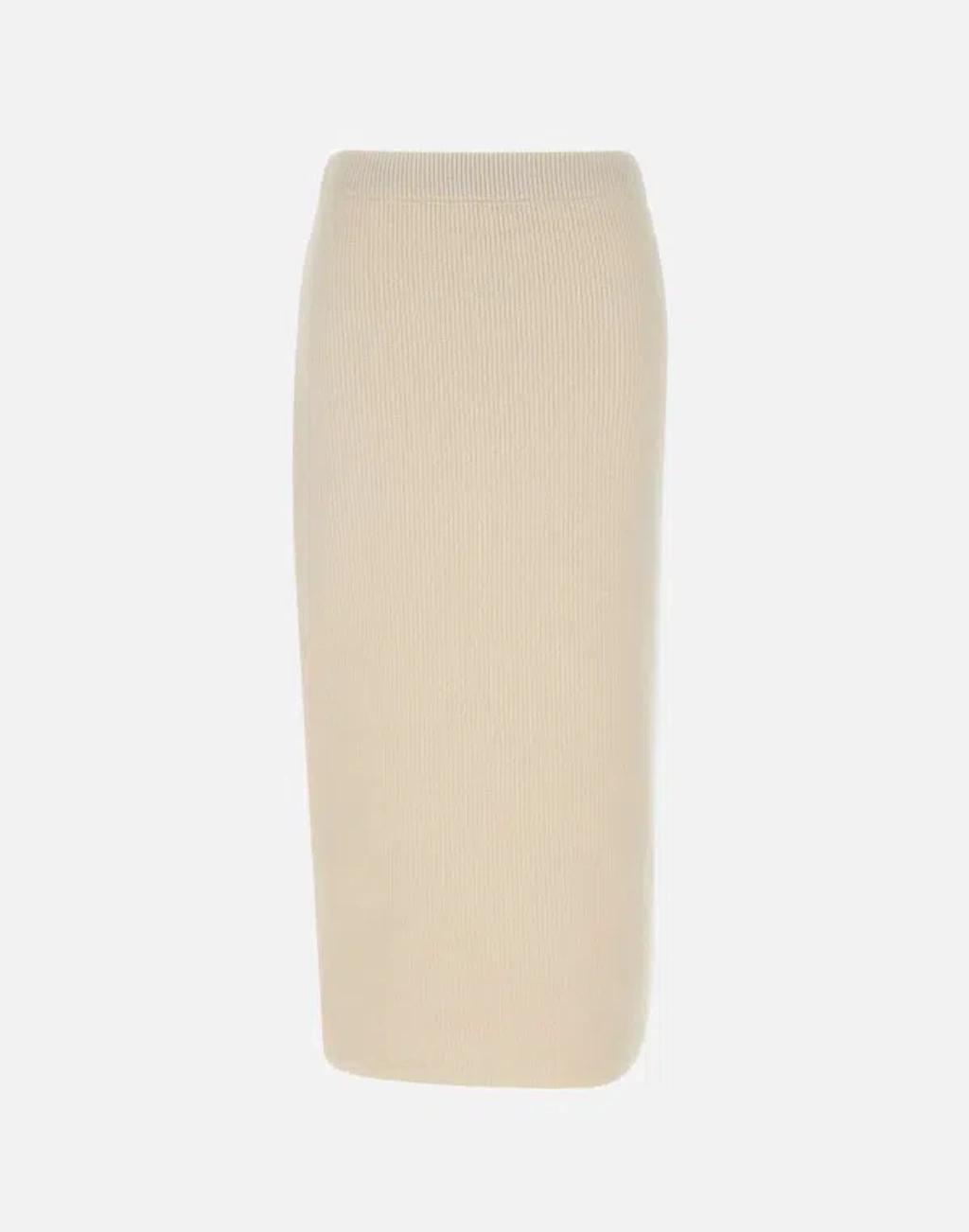 FABIANA FILIPPI Ribbed Pencil Skirt In White Product Image