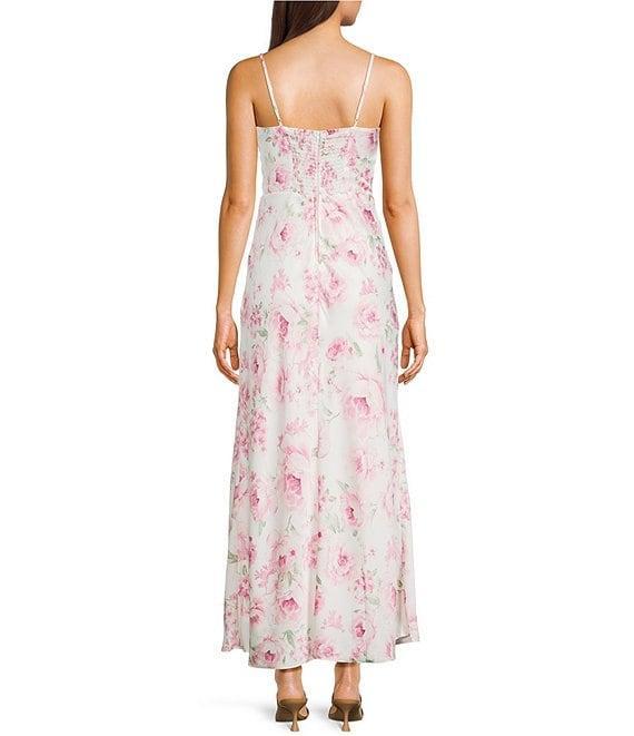 B. Darlin Floral Print Sweetheart Neck Bustier Maxi Dress Product Image