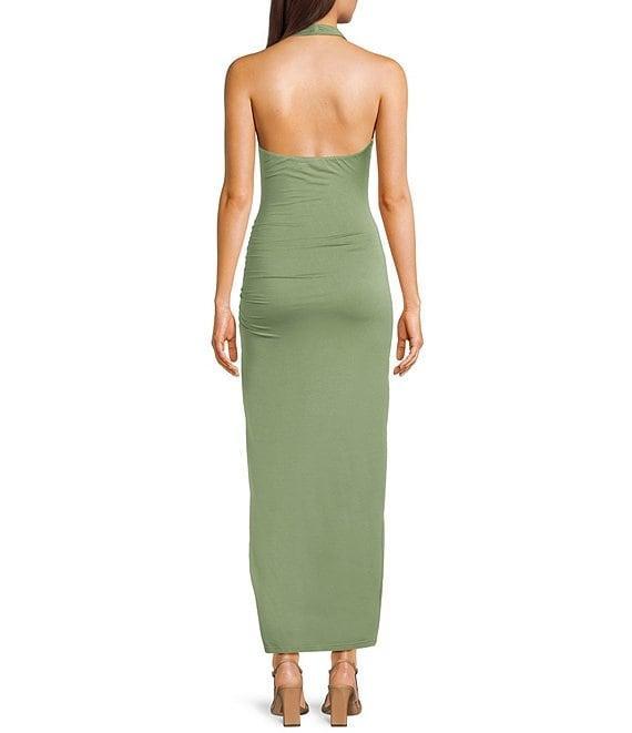 NIA Doris Halter High Slit Maxi Dress Product Image