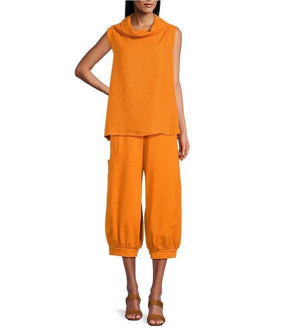 Bryn Walker Etta Light Linen Cowl Neck Sleeveless Tank Product Image