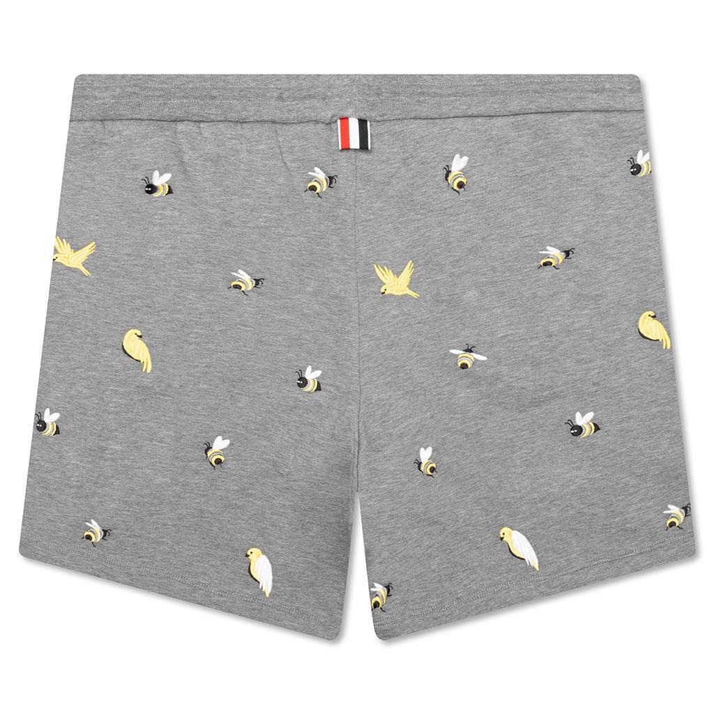 Sweat Shorts w/ Emb Birds - Medium Grey Male Product Image