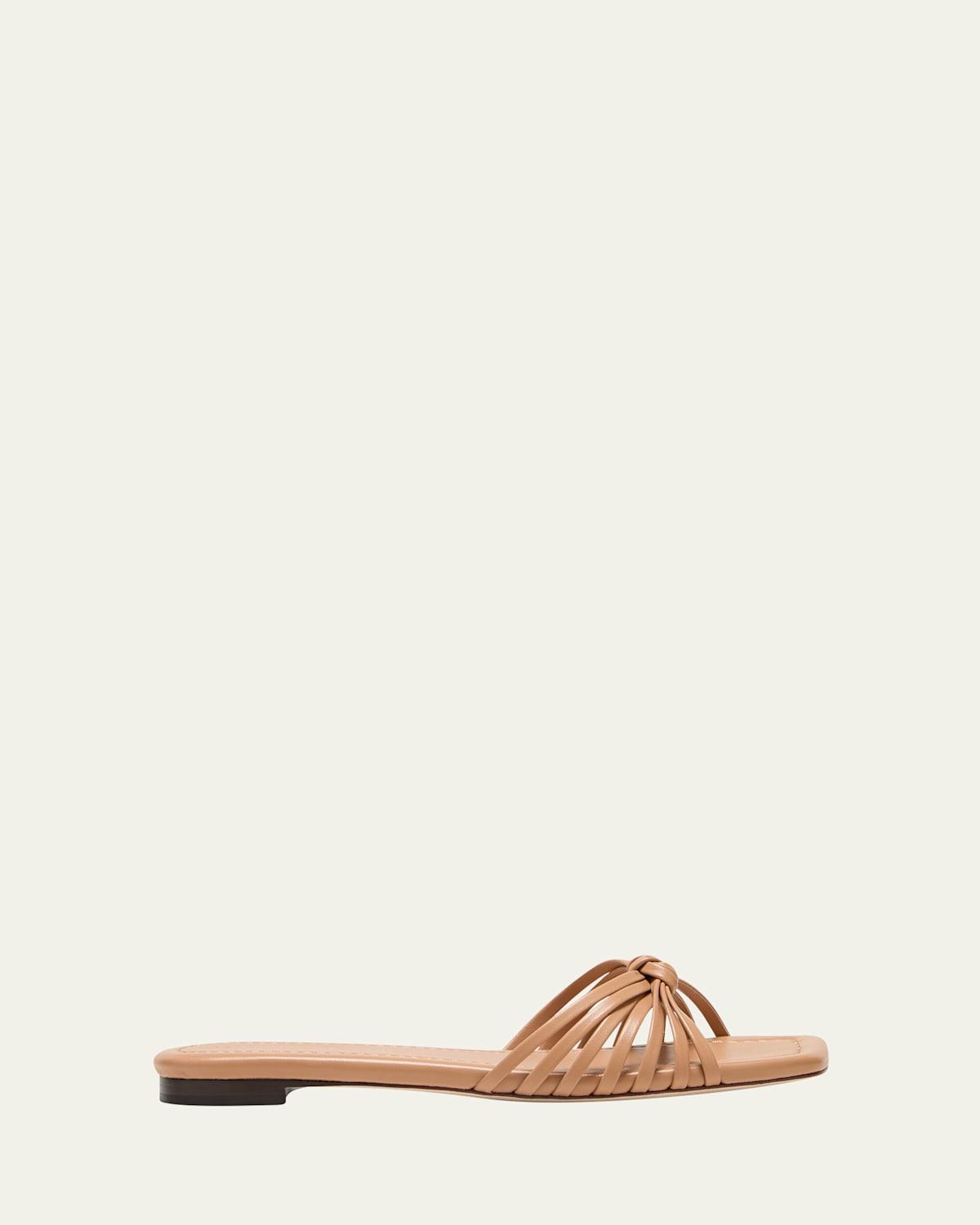 Izzie Leather Knot Flat Sandals Product Image