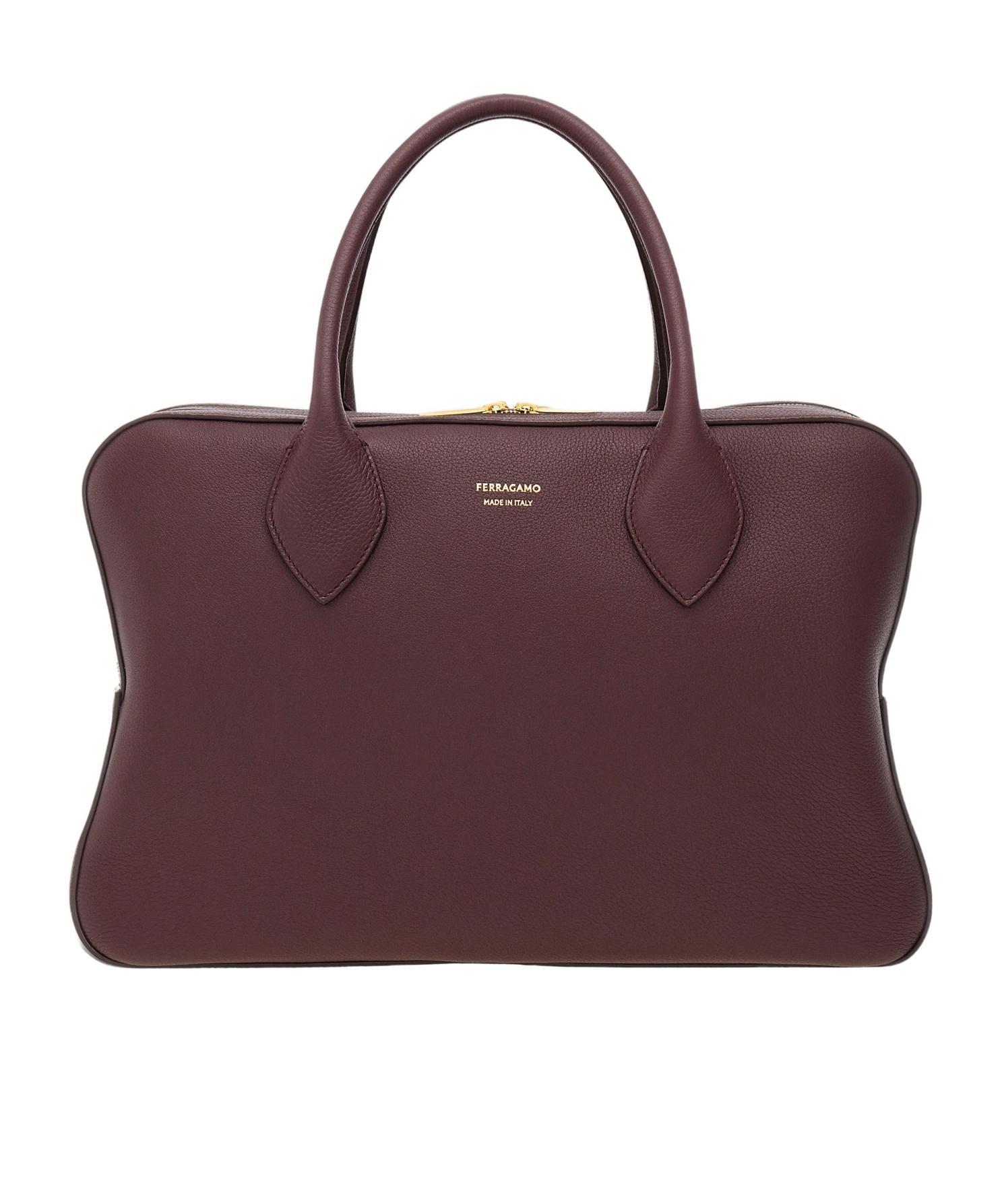FERRAGAMO Zipped Tote Bag In Red Product Image
