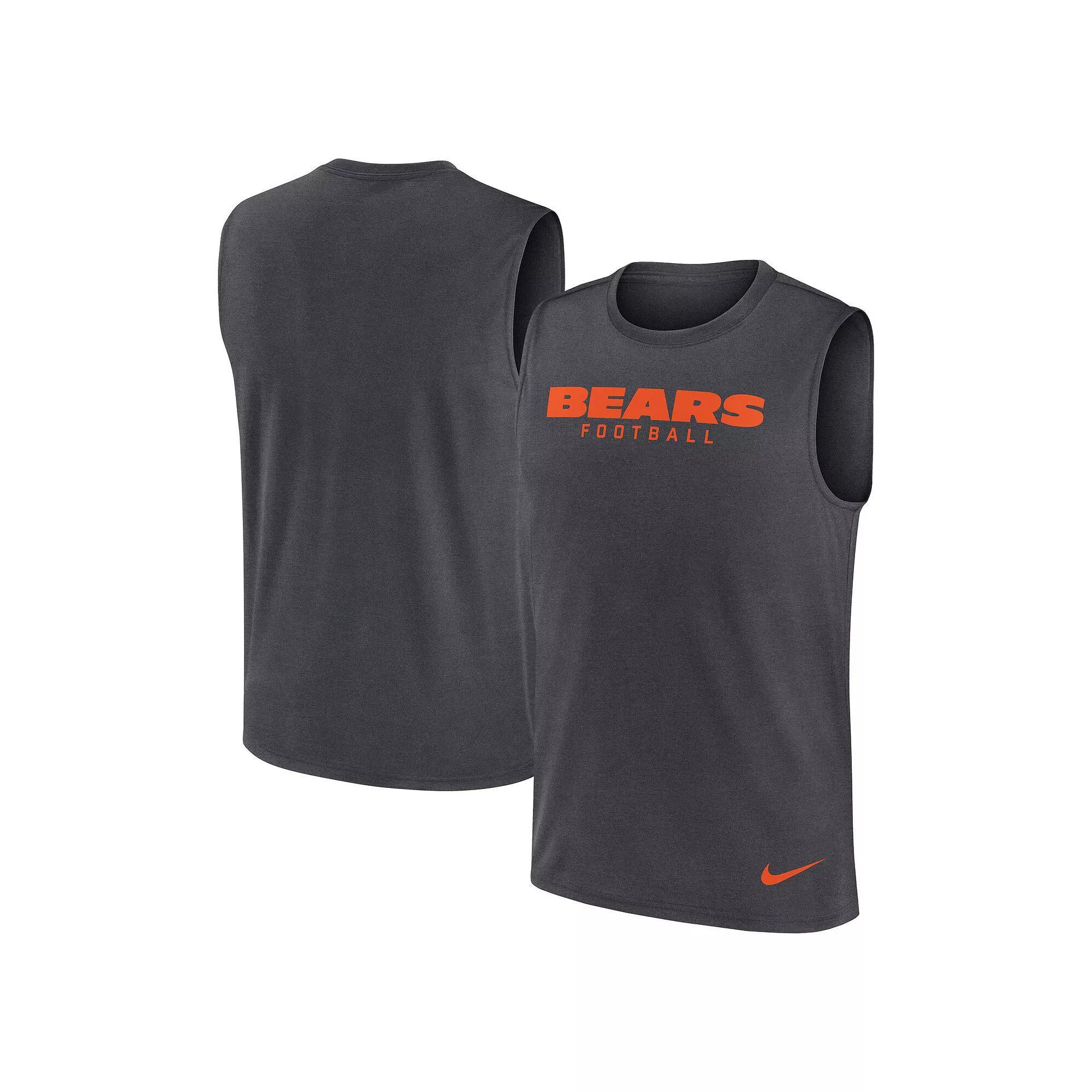 Men's Nike Gray Chicago Bears Legend Performance Muscle Tank Top, Size: Medium, Grey Product Image