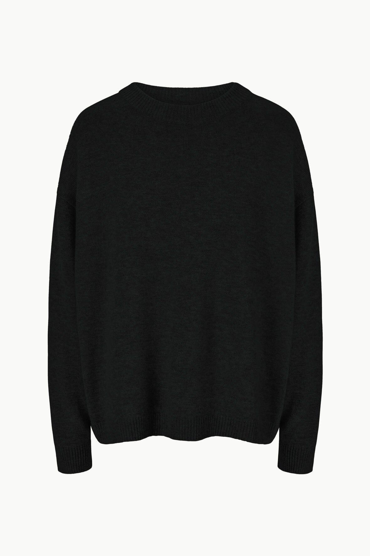 SERRANO CASHMERE RELAXED CREW | BLACK Product Image