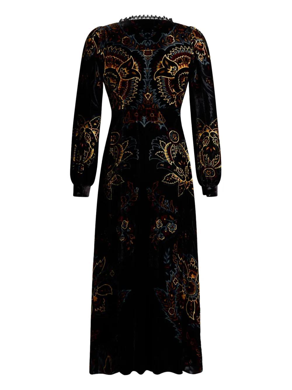 floral print velvet dress Product Image