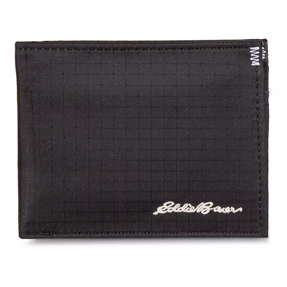 Men's Eddie Bauer Companion Ripstop Nylon Bifold RFID Wallet, Black Product Image