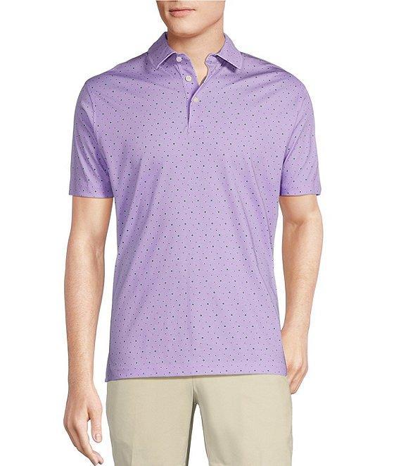 Cremieux Blue Label Geo Print Interlock Short Sleeve Polo Shirt Product Image