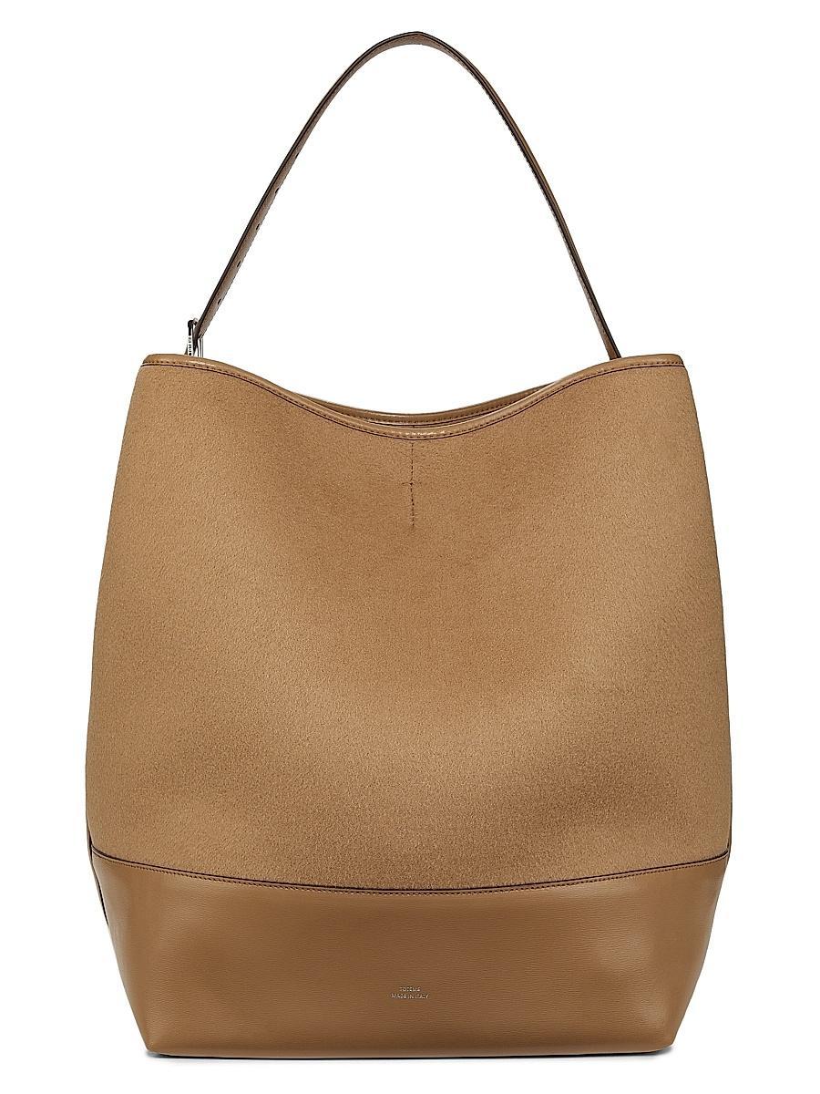Womens Doubl Belted Wool Tote Bag Product Image
