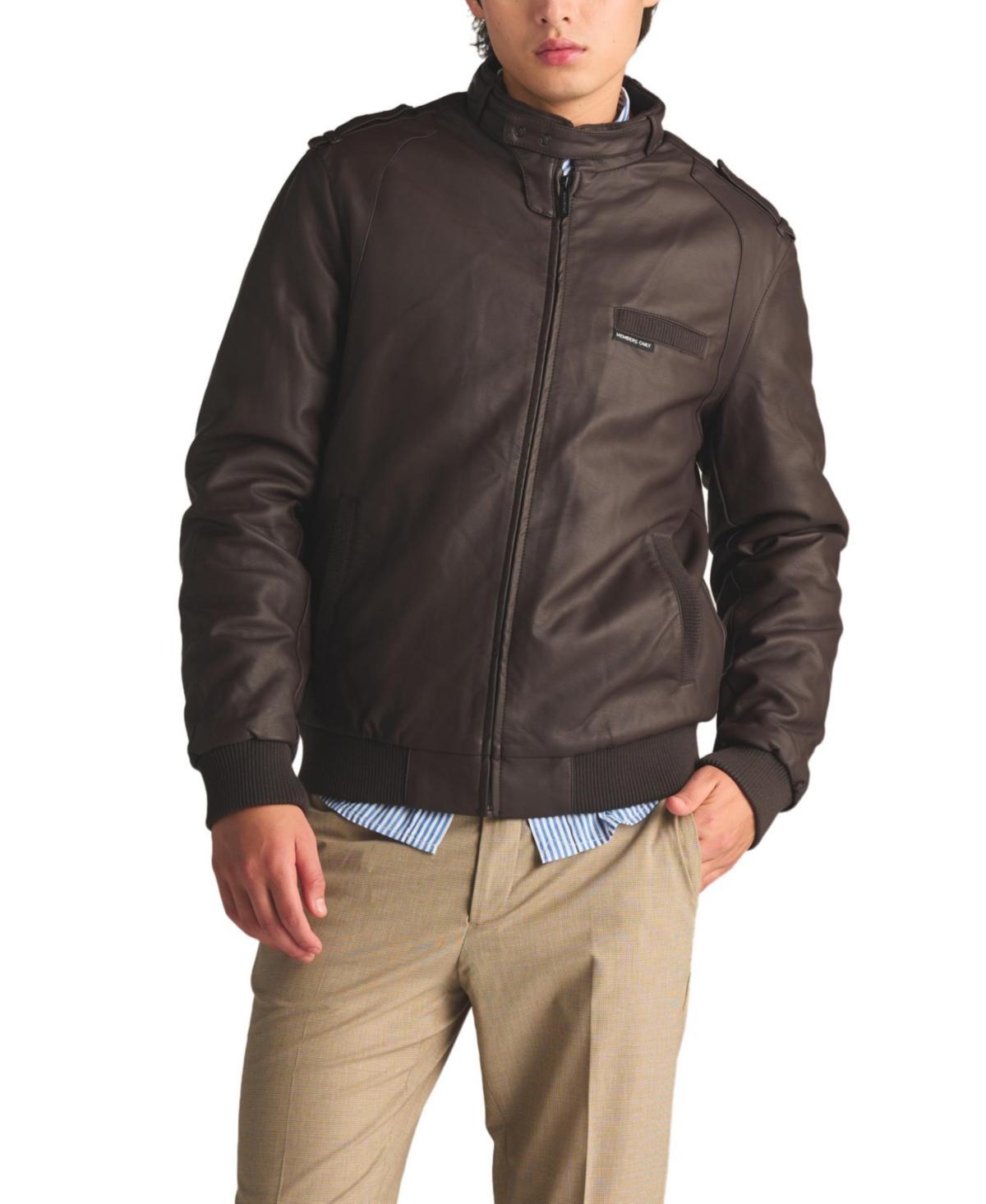 Members Only Men's Faux Leather Iconic Racer Jacket in Burgundy at Nordstrom, Size Xx-Large Product Image