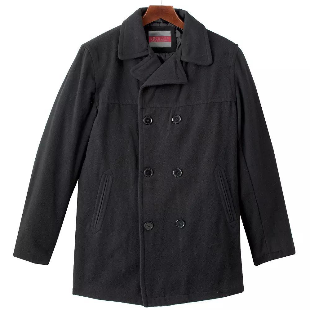 Men's Excelled Wool Blend Peacoat, Size: XXL, Grey Product Image