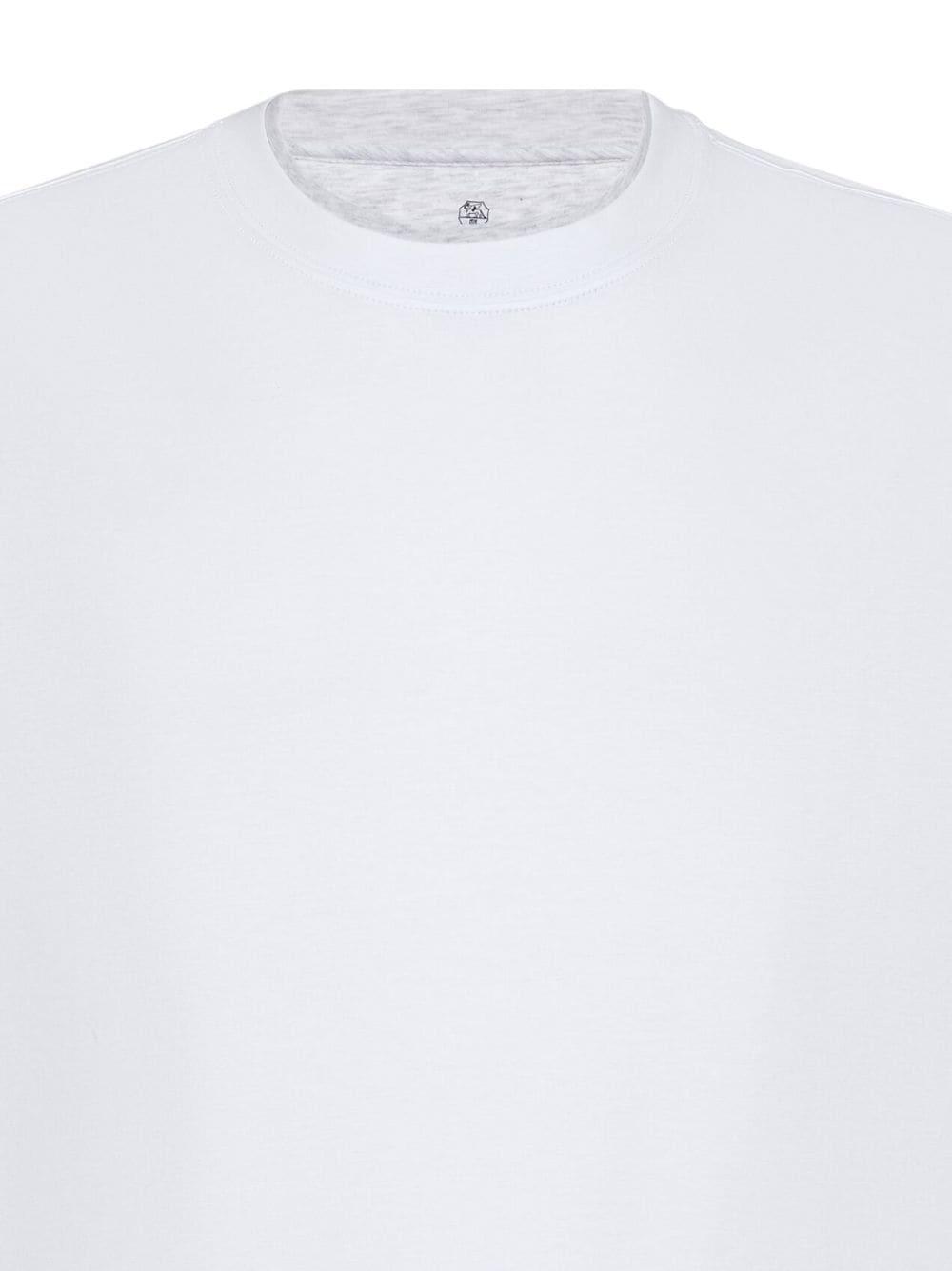 BRUNELLO CUCINELLI Double-layer Cotton T-shirt In White Product Image