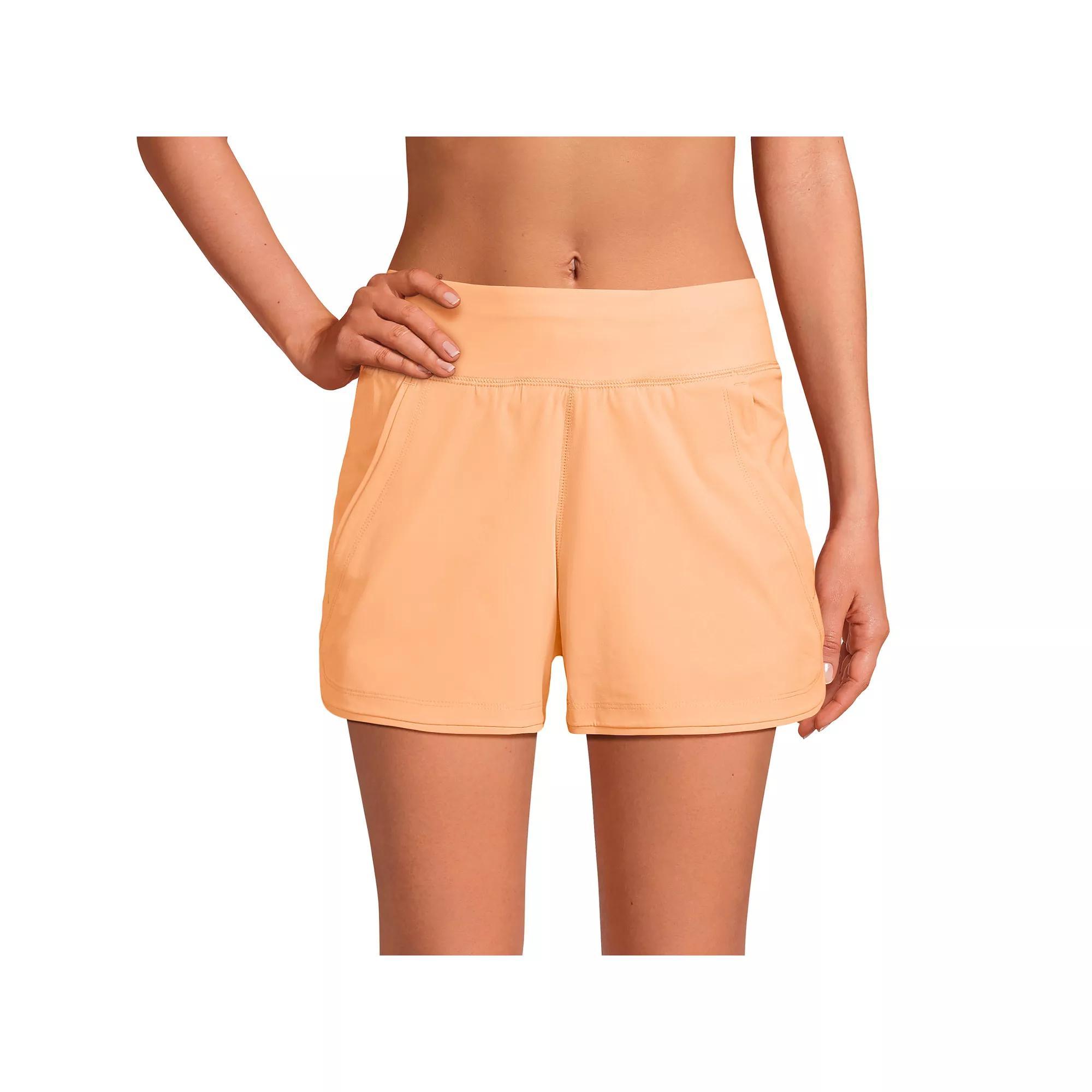 Women's Lands' End 3" Quick Dry Swim Shorts With Panty, Size: 10, Orange Mist Product Image