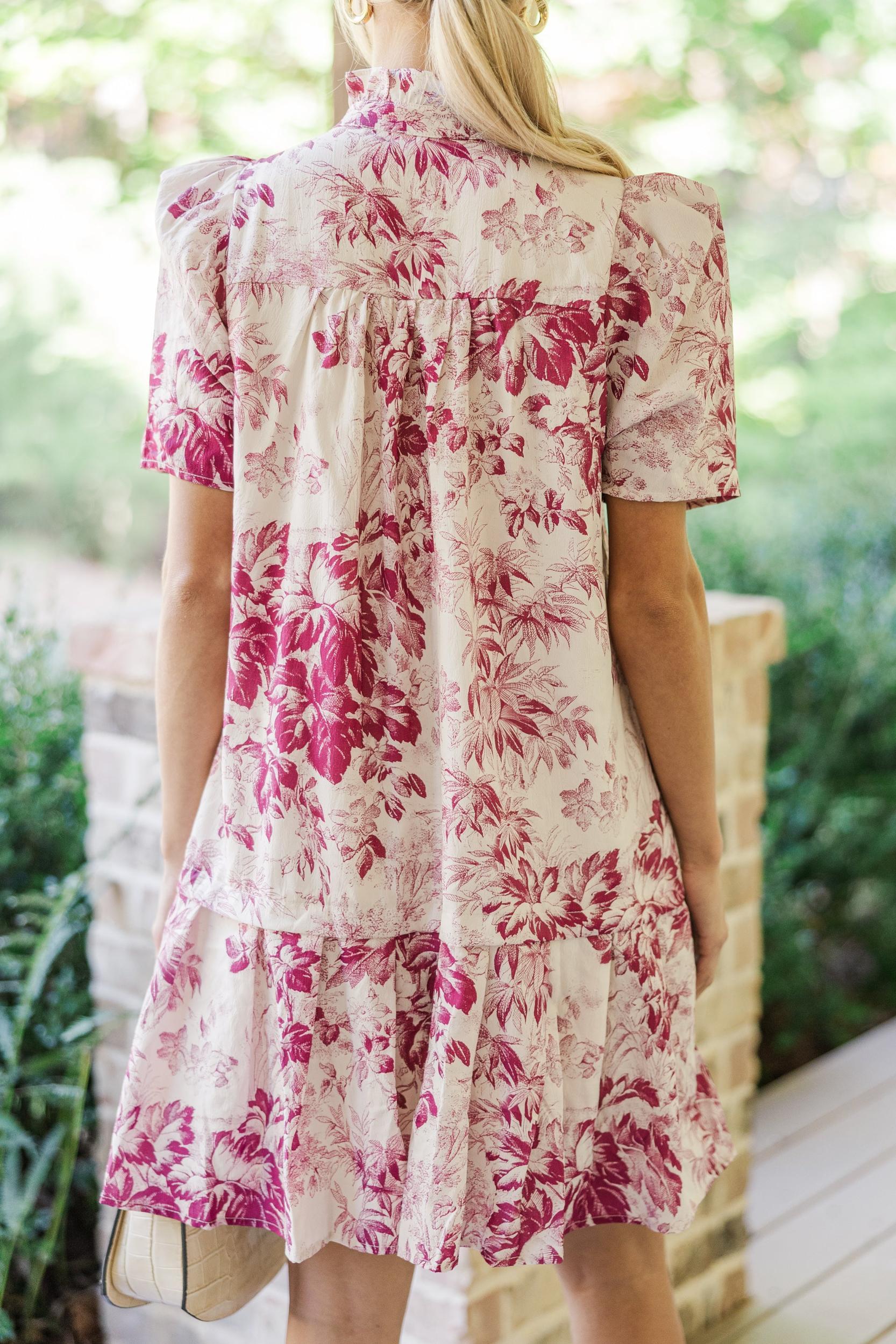 Who You Are Magenta Toile Dress Female Product Image