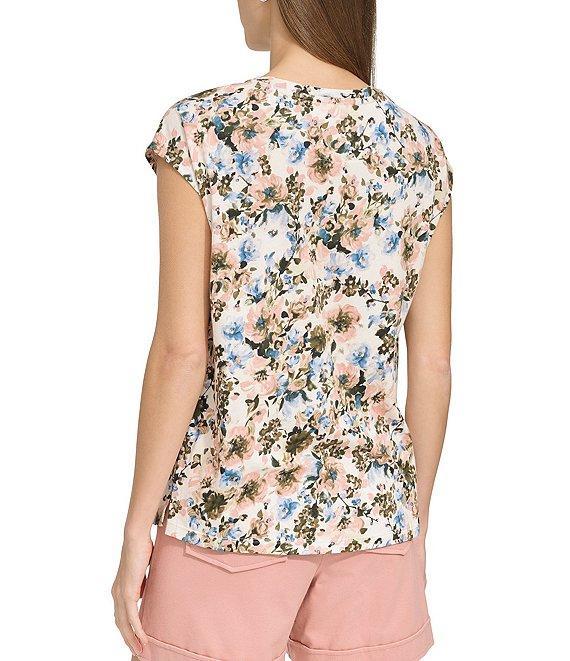 Andrew Marc Sport Cap Sleeve Crew Neck Legging Length Top Product Image