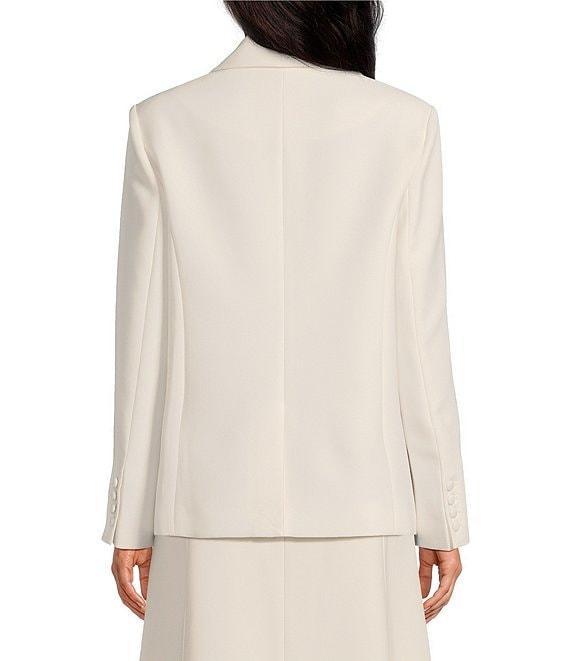 Le' AL.X Woven Suiting Notch Lapel Long Sleeve Button Front Flap Pocket Mid Length Coordinating Blazer Product Image