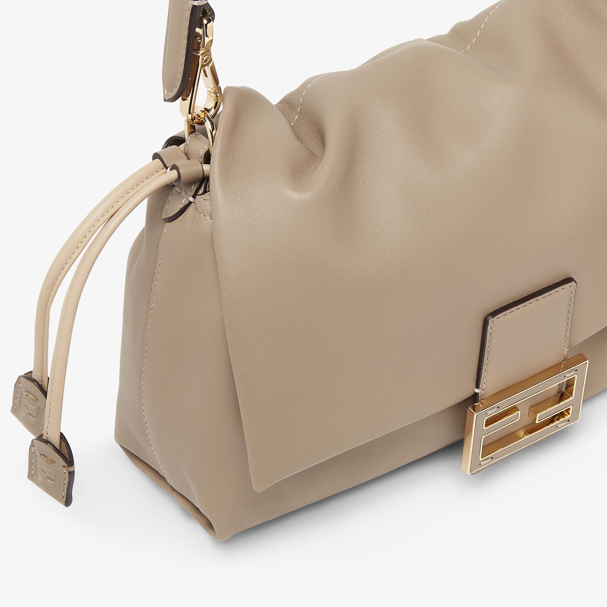 Mamma Baguette MediumDove gray nappa leather bag Product Image