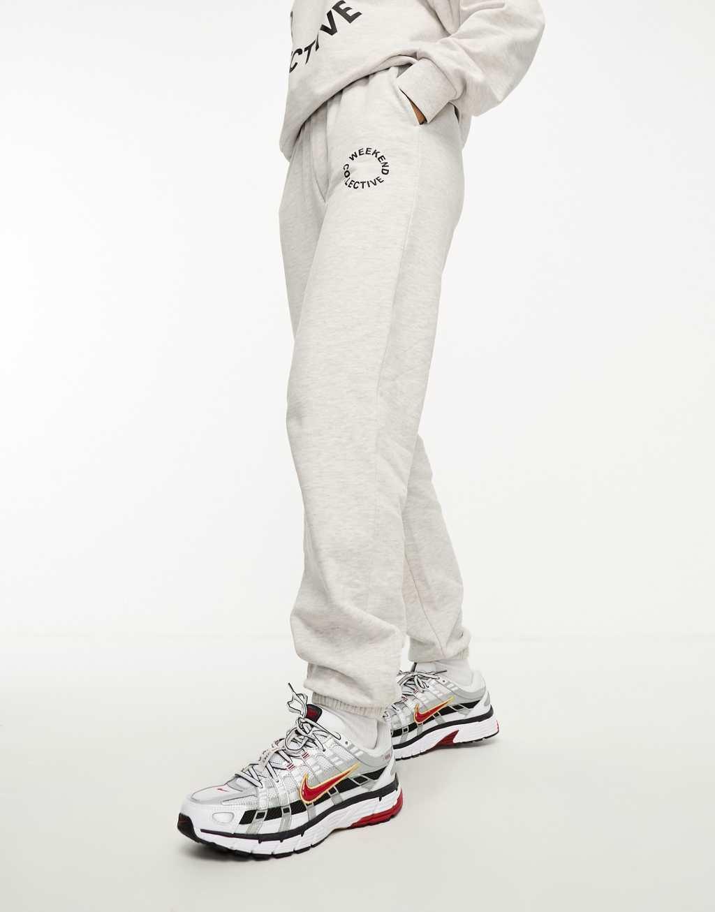 Weekend Collective oversized sweatpants with logo in gray heather - part of a set Product Image