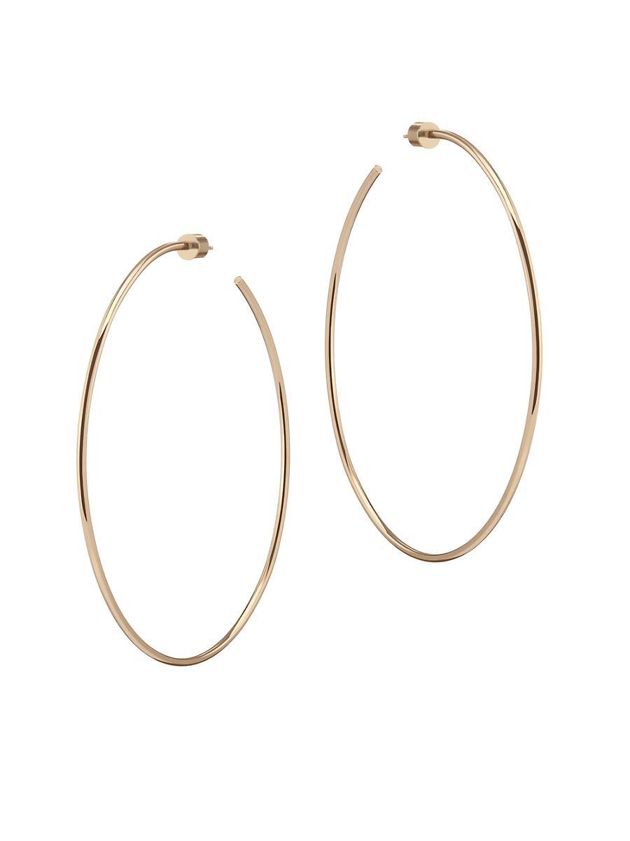 Womens Thread 10K-Gold-Plated Hoop Earrings Product Image