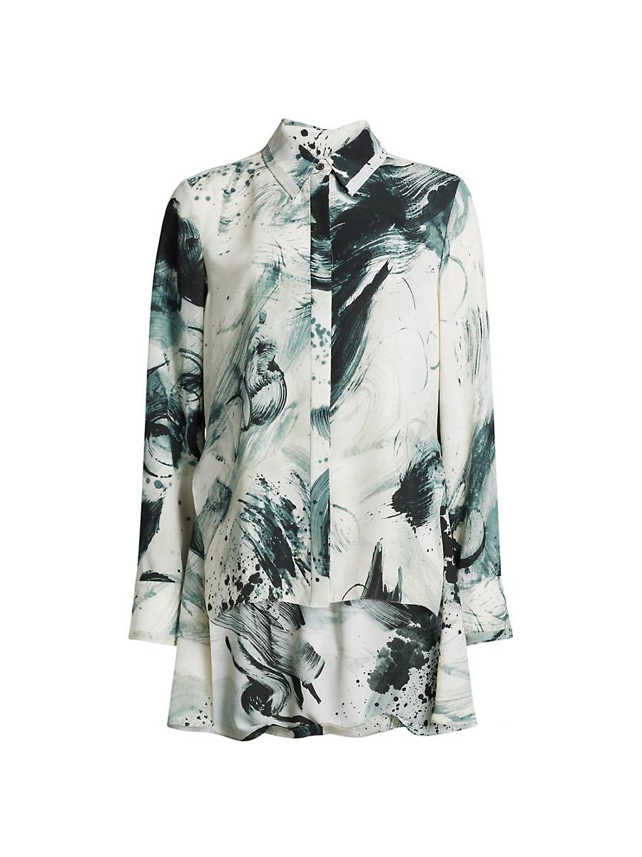 Womens Brushstroke Georgette Shirt Product Image
