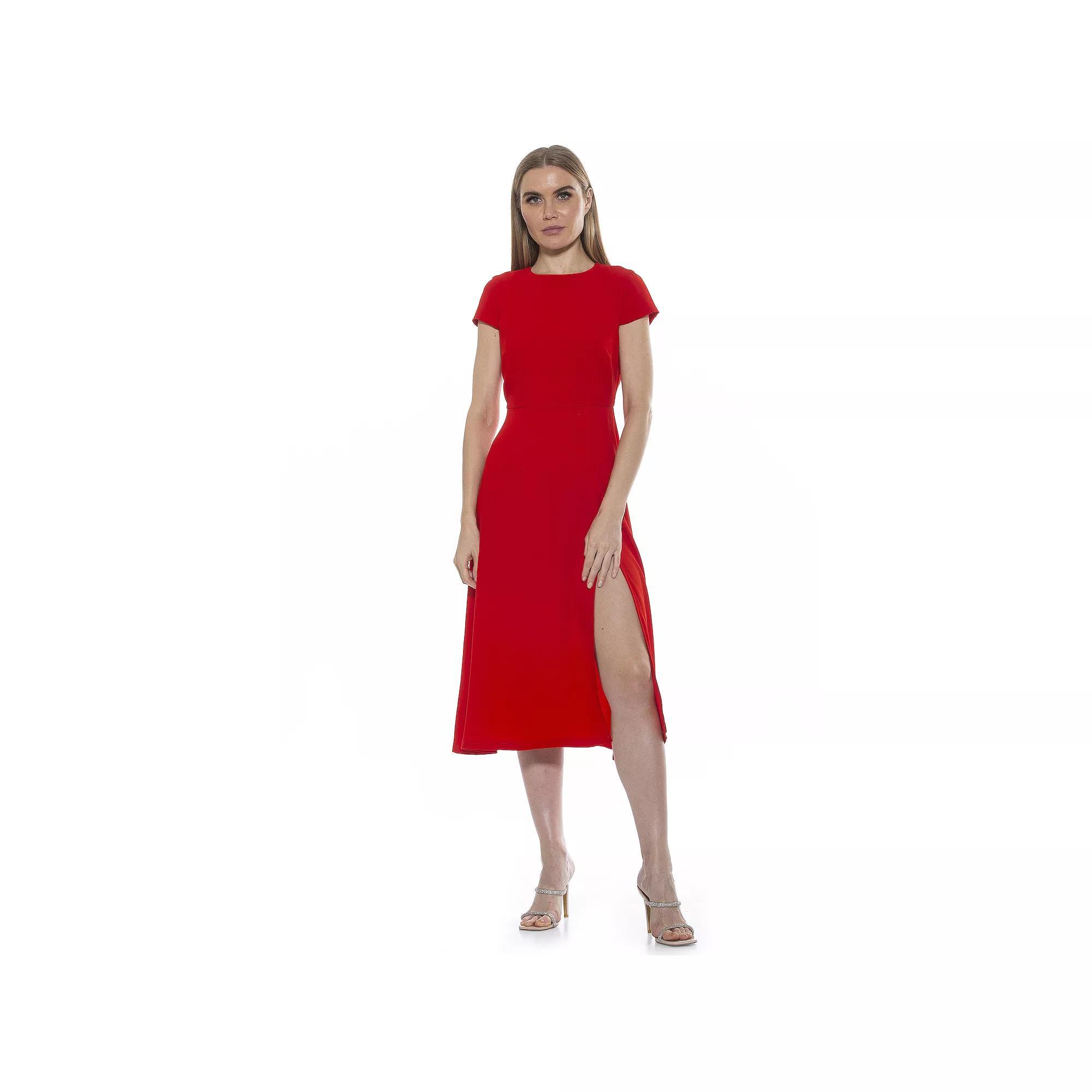Women's ALEXIA ADMOR Lily High-Slit Midi Dress, Size: 8, Floral Party Product Image