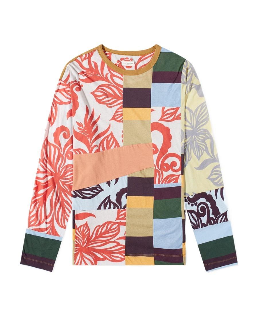 DRIES VAN NOTEN T-shirt With Round Neck And Long Sleeves In Multicolor Product Image
